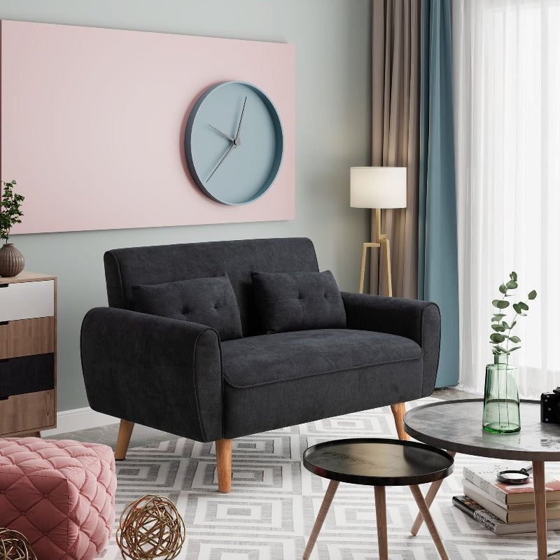 Walsunny 2-seat 47'' Small Modern Livingroom sofa set Walsunny 2-seat 47'' Small Modern Love Seat Sofa#color_black