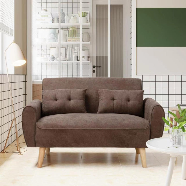 Livingroom sofa set Walsunny 2-seat 47'' Small Modern Love Seat Sofa#color_brown