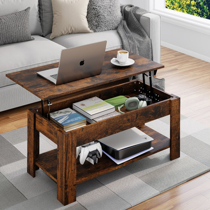 Walsunny Livingroom Lift Top Coffee Table #color_brown