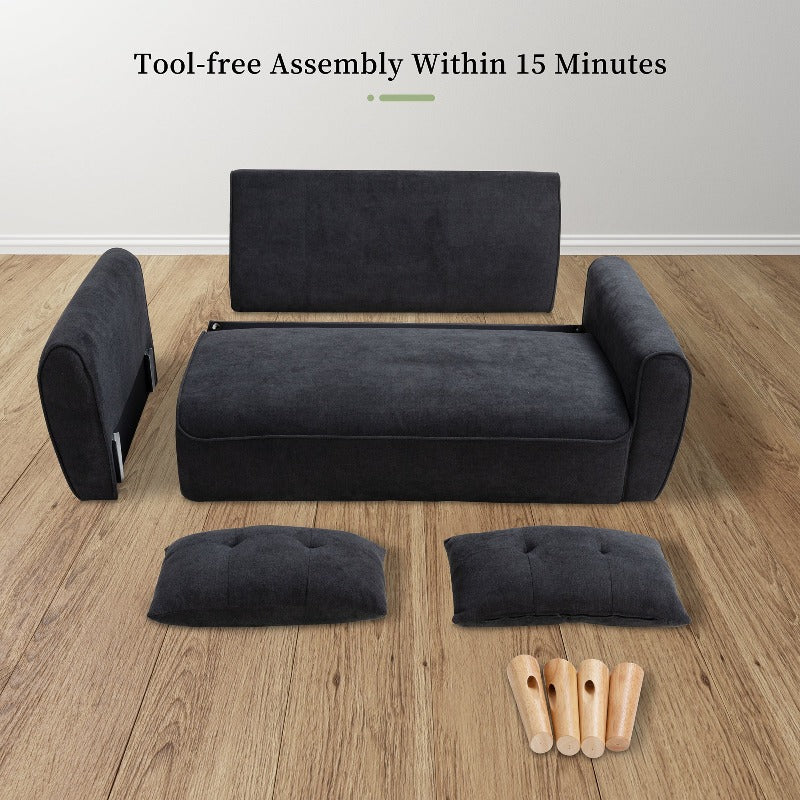 Livingroom sofa set Walsunny 2-seat 47'' Small Modern Love Seat Sofa#color_black