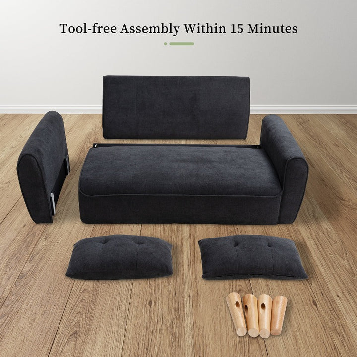 Livingroom sofa set Walsunny 2-seat 47'' Small Modern Love Seat Sofa#color_black