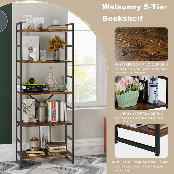 Walsunny 5-Tier Bookshelf (7254077571248)