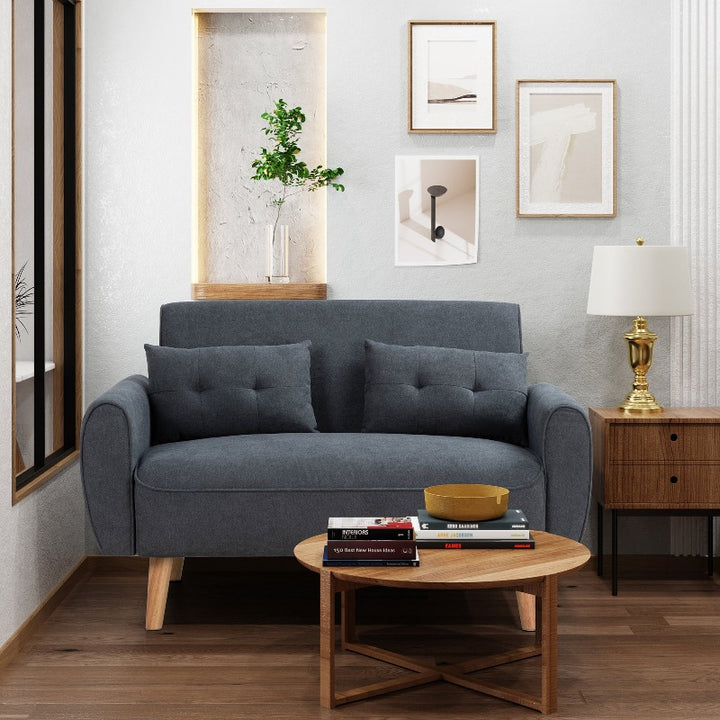 Livingroom sofa set Walsunny 2-seat 47'' Small Modern Love Seat Sofa#color_dark-grey