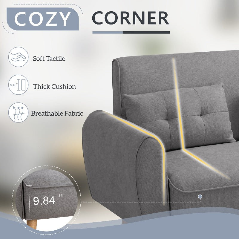 Livingroom sofa set Walsunny 2-seat 47'' Small Modern Love Seat Sofa  #color_light-grey