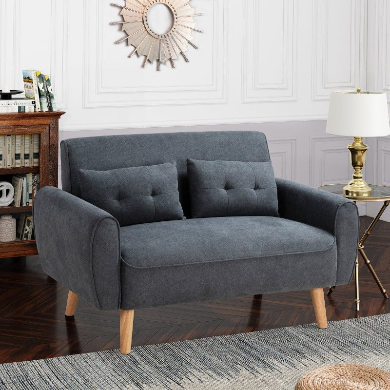 Livingroom sofa set Walsunny 2-seat 47'' Small Modern Love Seat Sofa#color_dark-grey