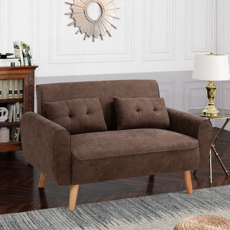 Livingroom sofa set Walsunny 2-seat 47'' Small Modern Love Seat Sofa#color_brown