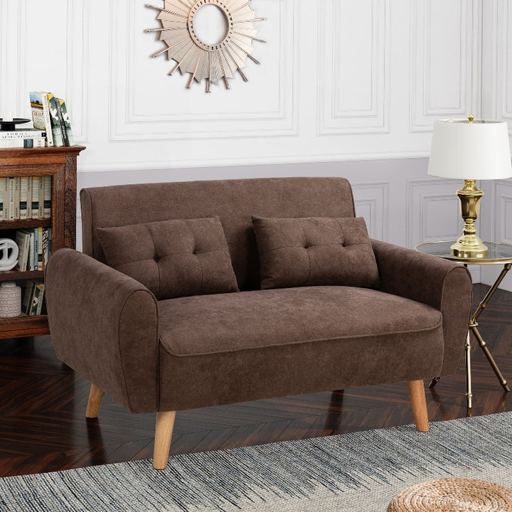 Livingroom sofa set Walsunny 2-seat 47'' Small Modern Love Seat Sofa#color_brown