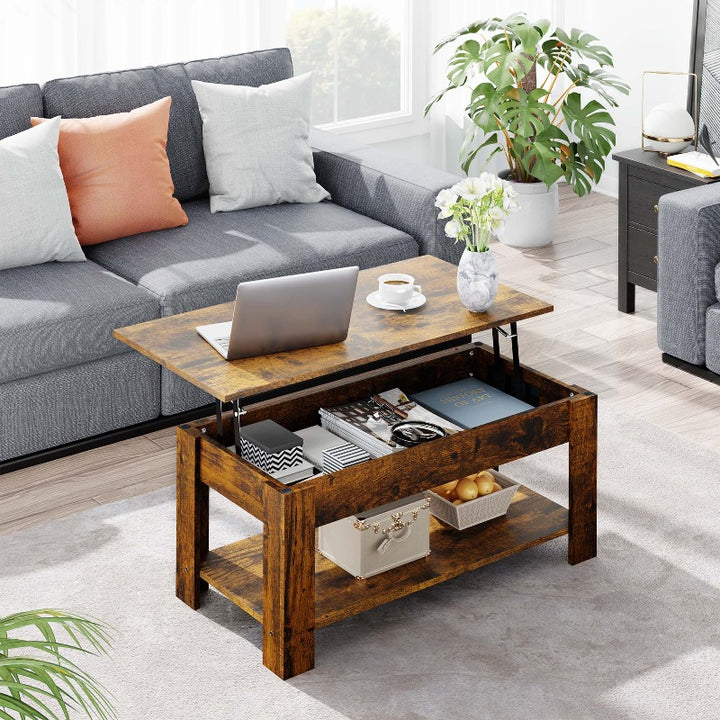 Walsunny Livingroom Lift Top Coffee Table #color_brown