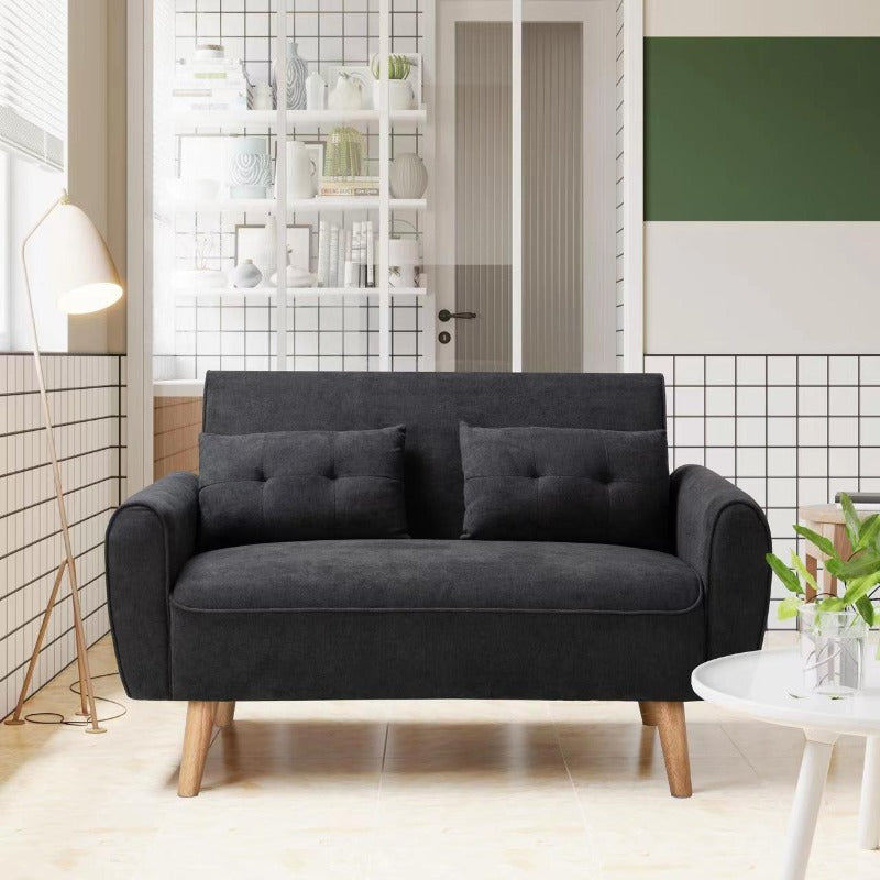 Livingroom sofa set Walsunny 2-seat 47'' Small Modern Love Seat Sofa#color_black