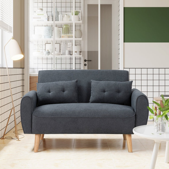 Livingroom sofa set Walsunny 2-seat 47'' Small Modern Love Seat Sofa#color_dark-grey