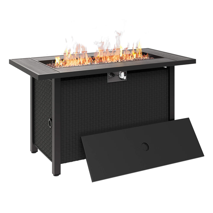 Walsunny 45" Propane Fire Pit Table 50,000 BTU Steel Gas Fire Pit