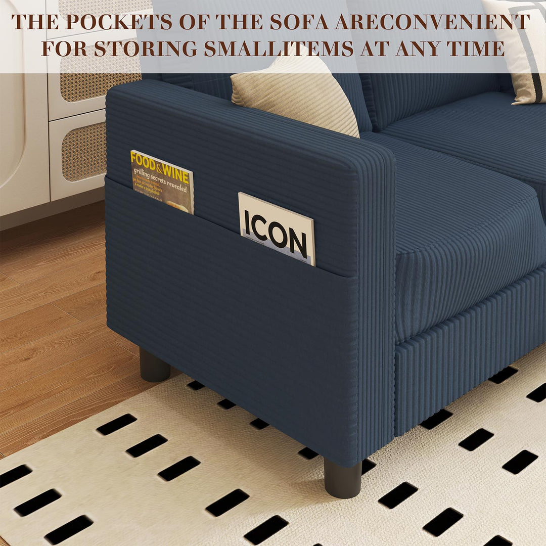 WALSUNNY livingroom sectional couch sectional couch #color_blue #material_corduroy