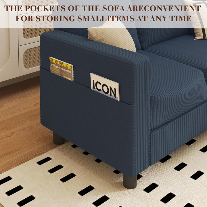 WALSUNNY livingroom sectional couch sectional couch #color_blue #material_corduroy