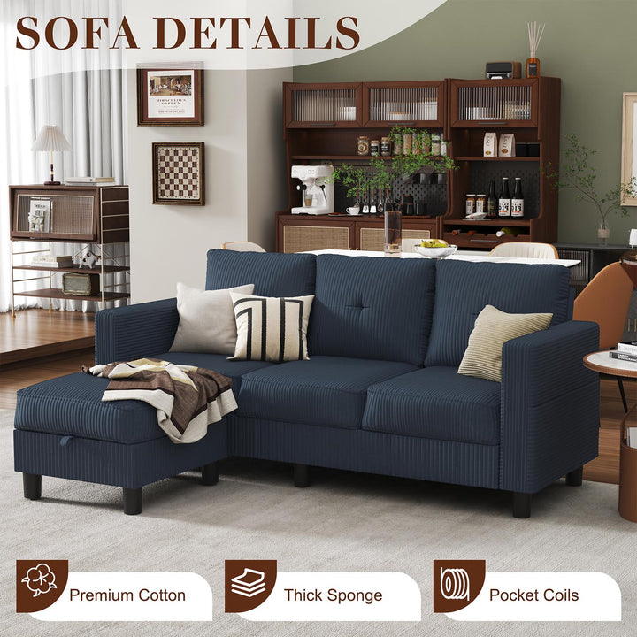 WALSUNNY livingroom sectional couch sectional couch #color_blue #material_corduroy