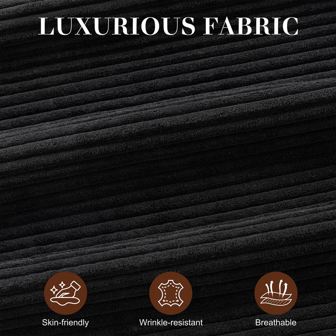 WALSUNNY livingroom sectional couch sectional couch #color_black #material_corduroy