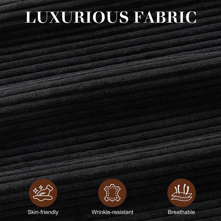 WALSUNNY livingroom sectional couch sectional couch #color_black #material_corduroy