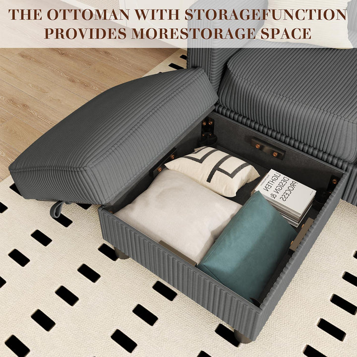 WALSUNNY livingroom sectional couch sectional couch#color_dark-grey #material_corduroy