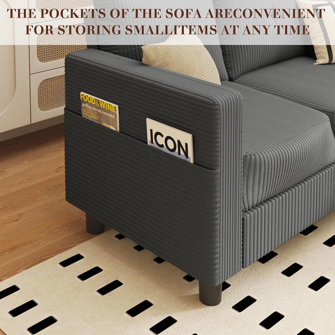 WALSUNNY livingroom sectional couch sectional couch #color_dark-grey #material_corduroy