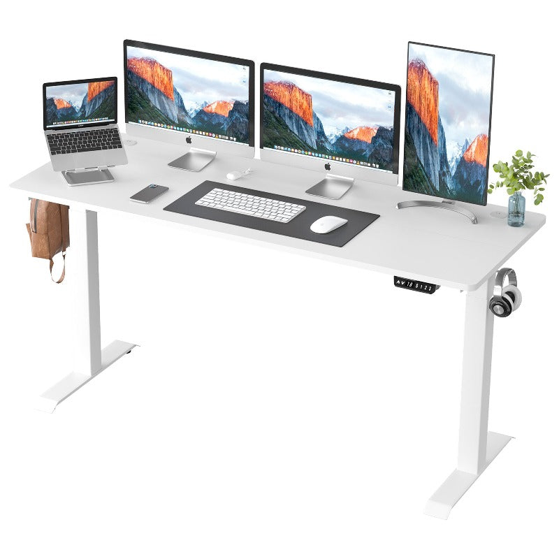 Walsunny White Electric Height Adjustable Standing Desk#color_white