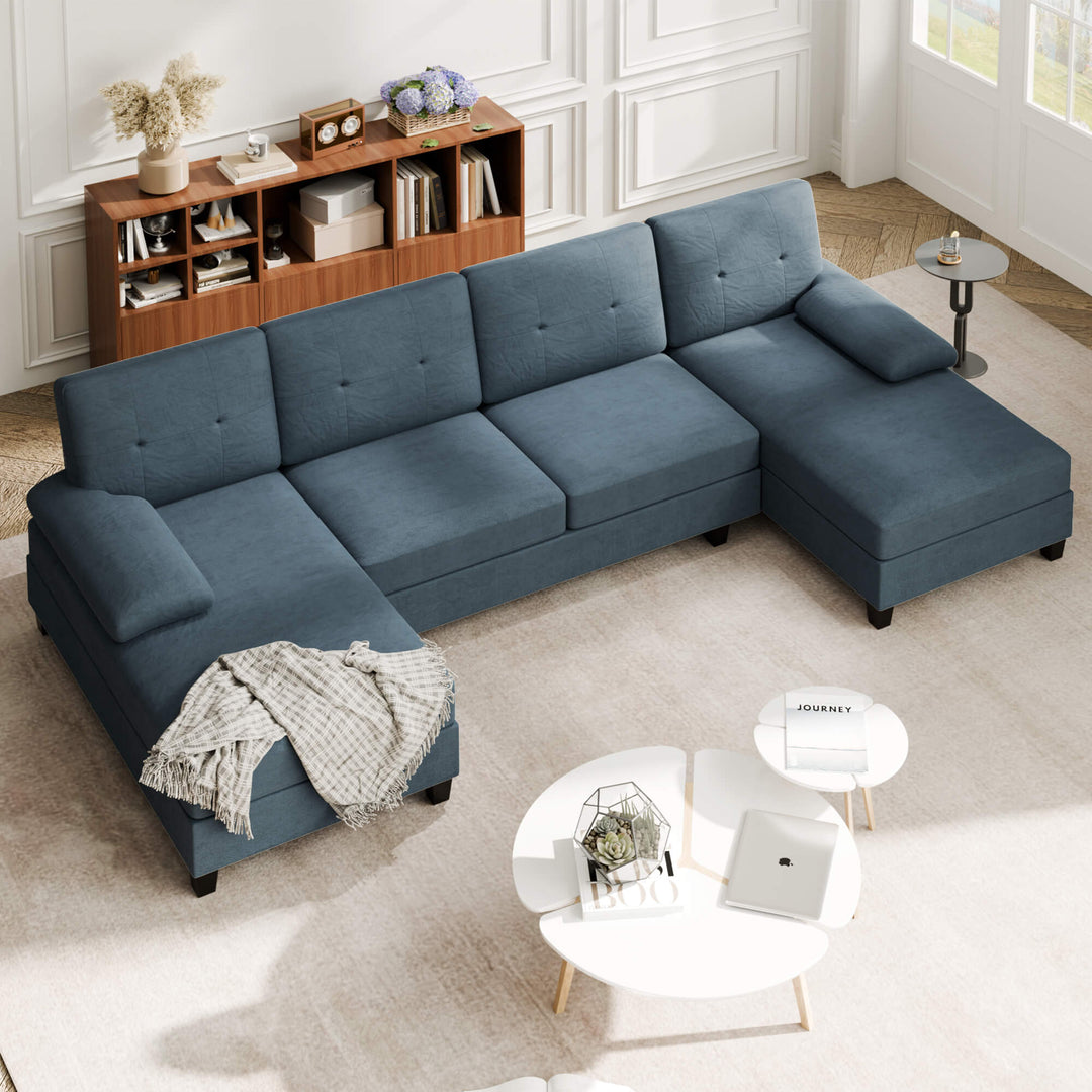 WALSUNNY 106'' Sectional Sofa Couches #color_dark-grey