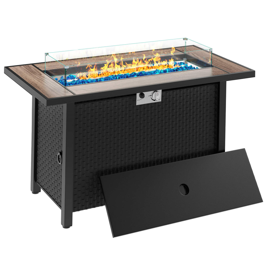 Walsunny 45" Propane Fire Pit Table 50,000 BTU Steel Gas Fire Pit