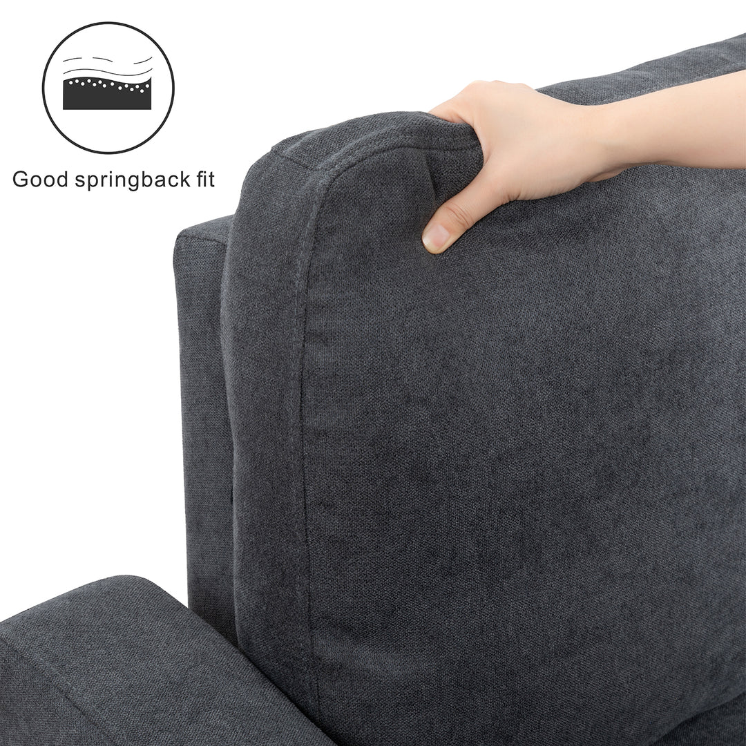 Thickly cushioned sofas for maximum comfort. Added rocking feature to rock yourself into a state of relaxation. While the thick, plush cushions provide the comfort, you need after a long day on your feet.