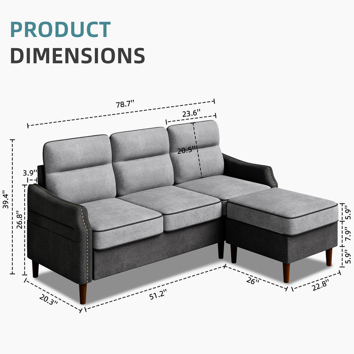 WALSUNNY  Sectional Sofa Couches #color_grey #color_grey