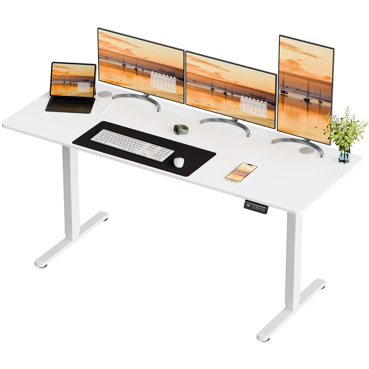 Walsunny Electric Office Ergonomic Standing Desk 1.2m / 1.4m / 1.6m With White Metal Table Base (7709656350896)