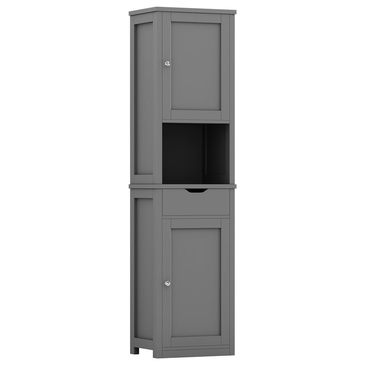 Walsunny Bathroom Cabinet, Storage Cabinet with 2 Doors & 1 Drawer, Floor Mount, with Adjustable Shelves