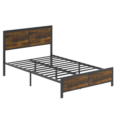 Walsunny Twin Bed Frame with Headboard and Footboard, Strong Steel Slat Support