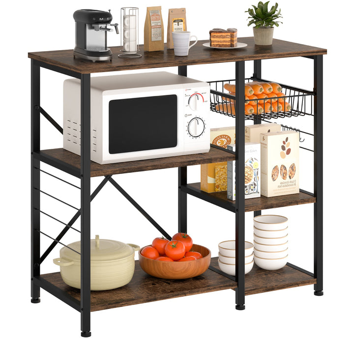 Walsunny Kitchen Bakers Rack , Coffee Bar Table 4Tiers（Clearance）