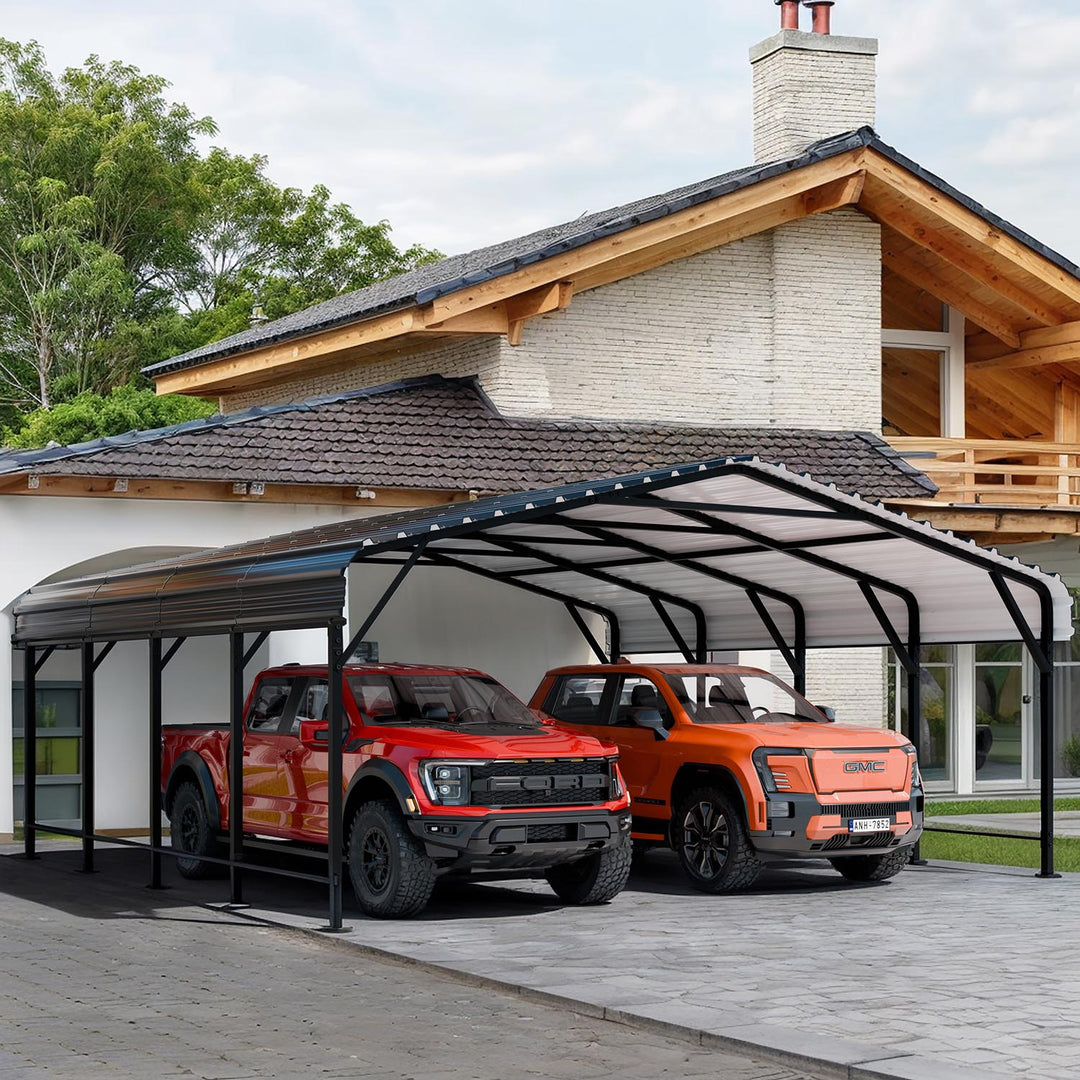 Walsunny Carport 10x20/ 12x15 ft Outdoor Car Canopy Portable