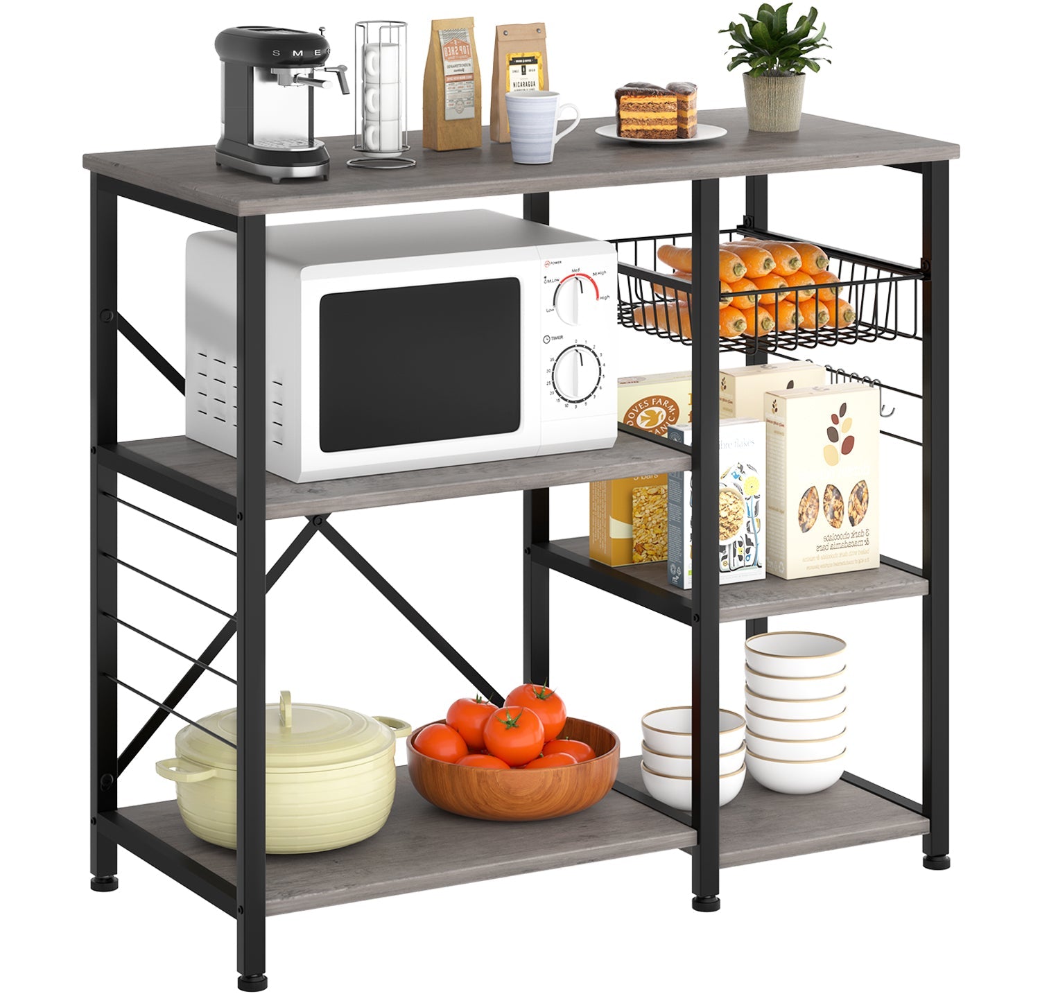 Walsunny Kitchen Bakers Rack , Coffee Bar Table 4Tiers Clearance