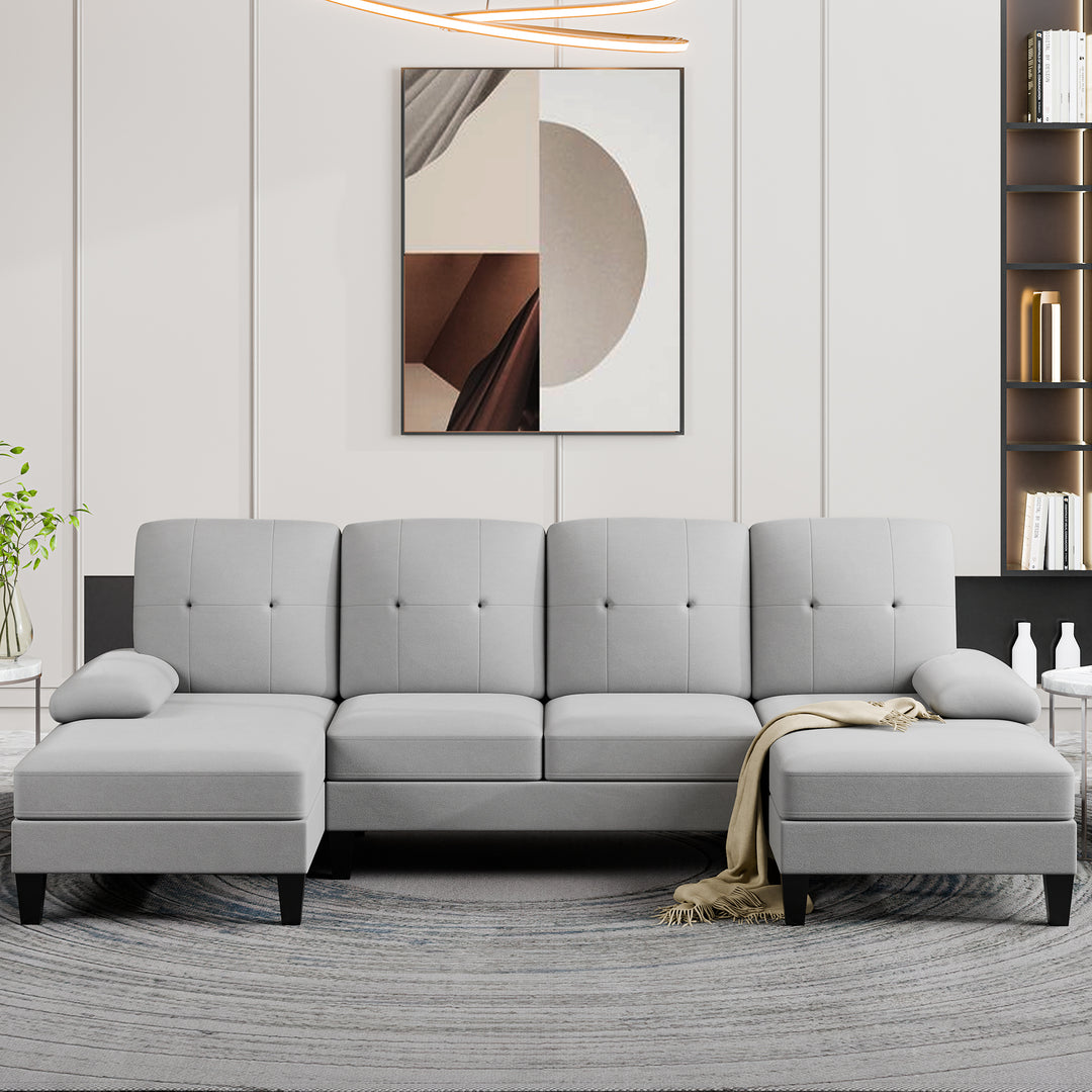WALSUNNY 106'' Sectional Sofa Couches #color_light-grey
