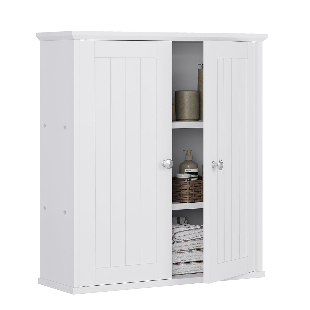 Walsunny Bathroom Wall Cabinet, Over The Toilet Space Saver Storage Cabinet, Medicine Cabinet with 2 Door & Shelves, Hanging Cupboard, White