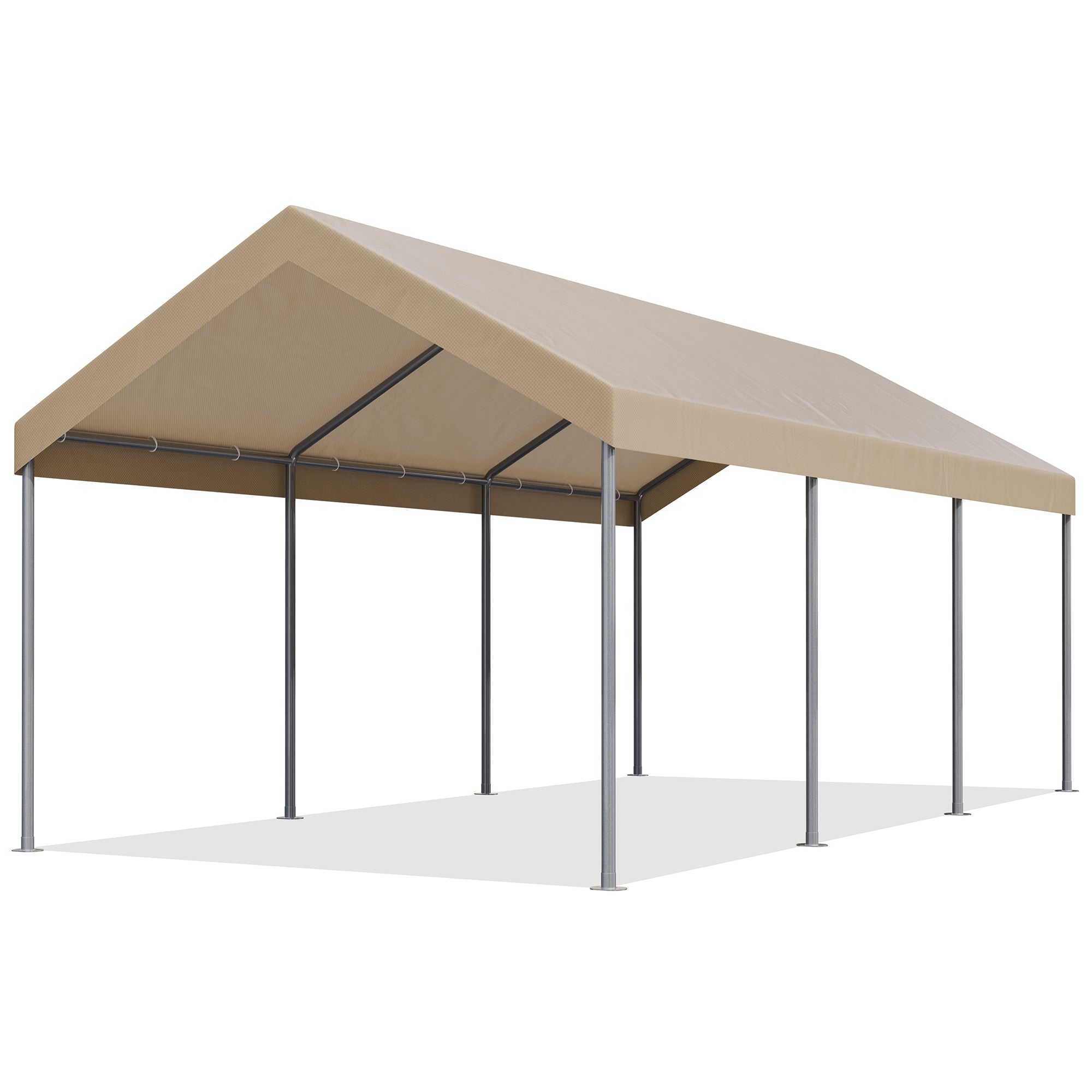 Walsunny Carport 10 x 20 ft Heavy Duty Carport Car Canopy with Powder Coated Steel Frame Shelter Party Tent with 180g PE Tarp for Wedding Garden