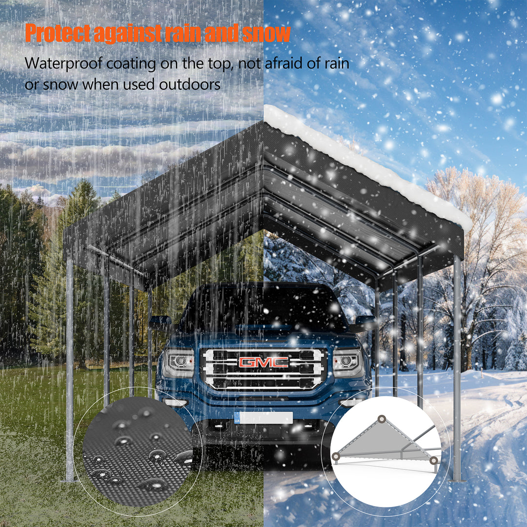 party tent for rain Walsunny Carport 10 x 20 ft Heavy Duty Carport Car Canopy with Powder-Coated Steel Frame, Shelter Party Tent with 180g PE Tarp for Wedding, Garden