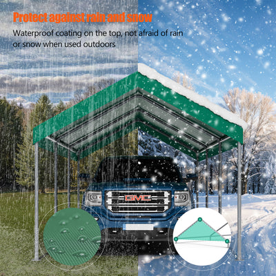 Walsunny Carport 10 x 20 ft Heavy Duty Carport Car Canopy with Powder-Coated Steel Frame,  Shelter Party Tent with 180g PE Tarp for Wedding, Garden