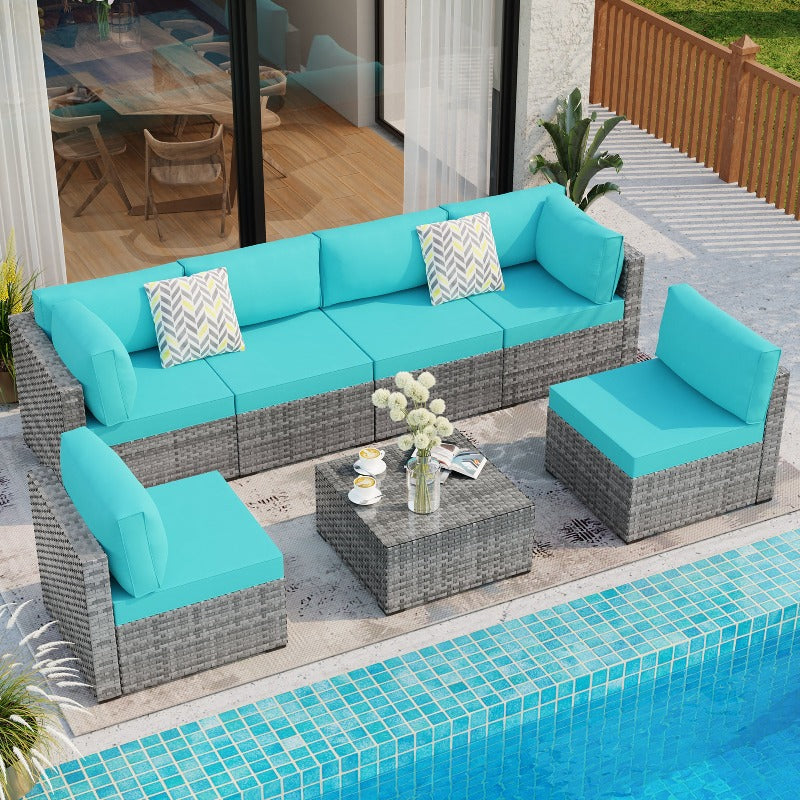 Walsunny 7pcs patio outdoor furniture discount