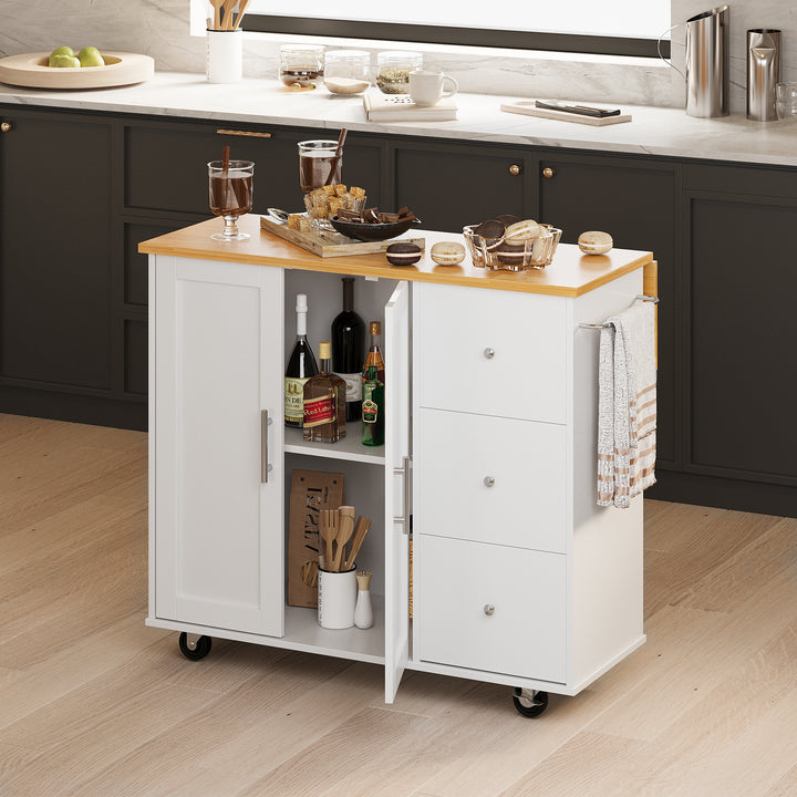 Walsunny 39.7" Multifunction Kitchen Cart Cabinet with Shelves Plus #white