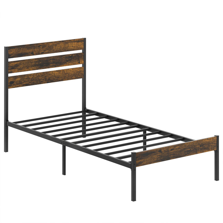 Walsunny Twin Size Heavy Duty Twin Size Bed Frame with Headboard and Footboard