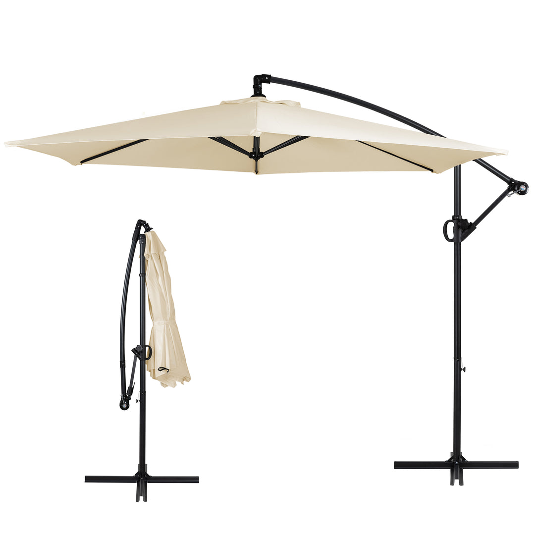 east end patio offset umbrella Walsunny Patio Offset Umbrella Easy Tilt Adjustment,Crank and Cross Ba
