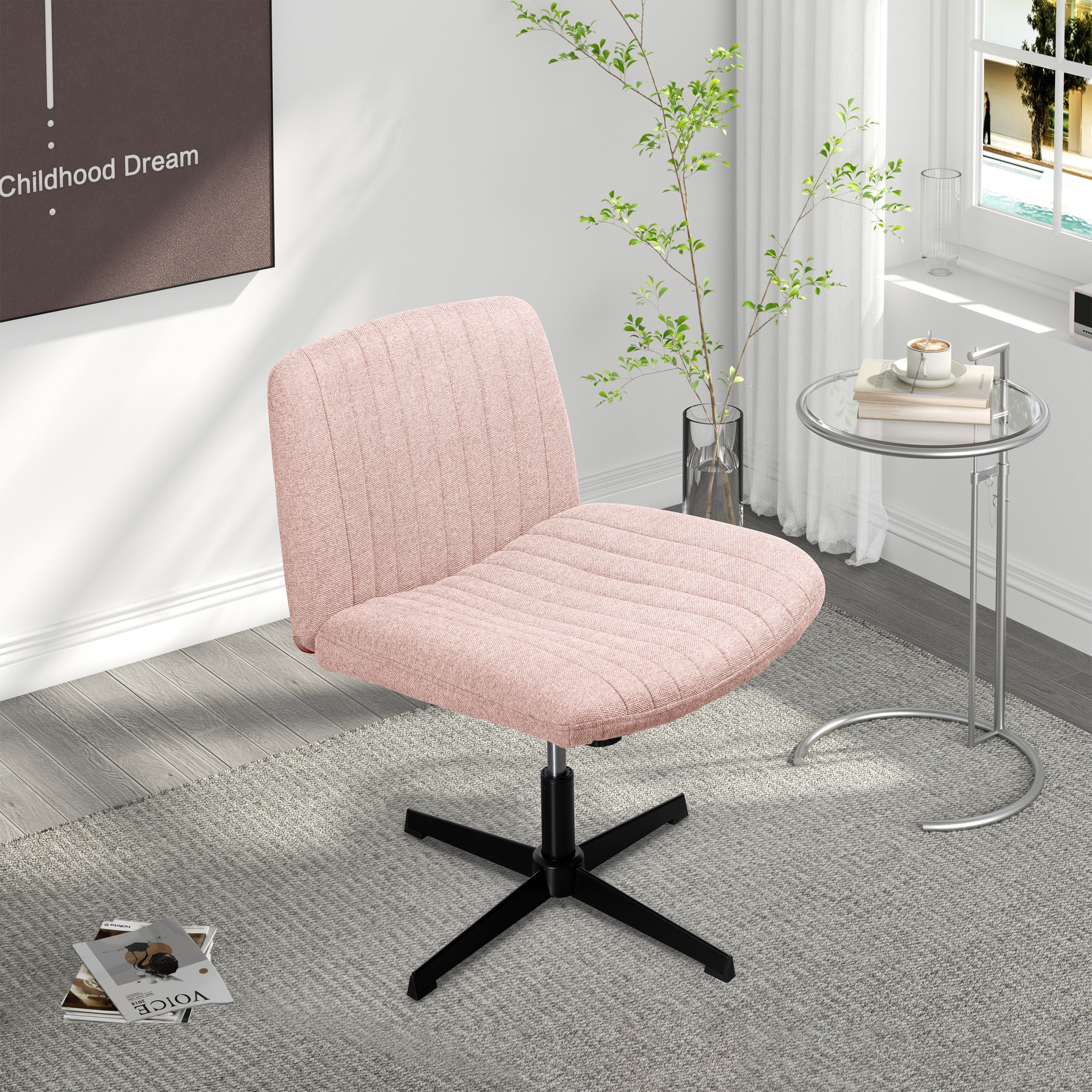 Pale pink office chair discount