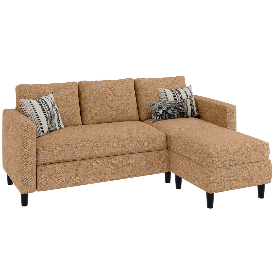 Walsunny 3-Seat L Shaped Sectional Sofa Couch with Modern Linen Fabric for Small Space (7415494770864)