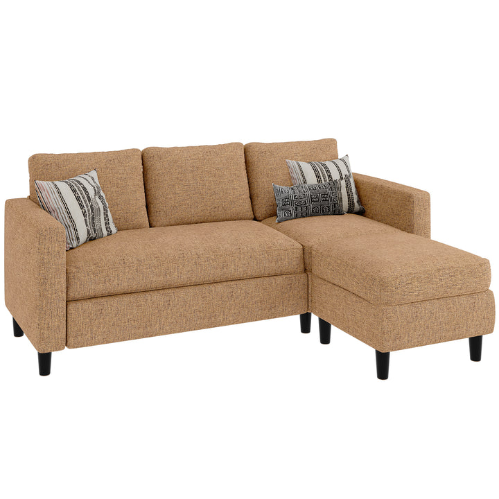 Walsunny 3-Seat L Shaped Sectional Sofa Couch with Modern Linen Fabric for Small Space