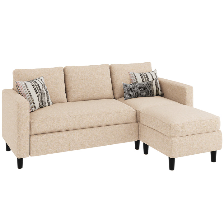 Walsunny 3-Seat L Shaped Sectional Sofa Couch with Modern Linen Fabric for Small Space (7415494770864)