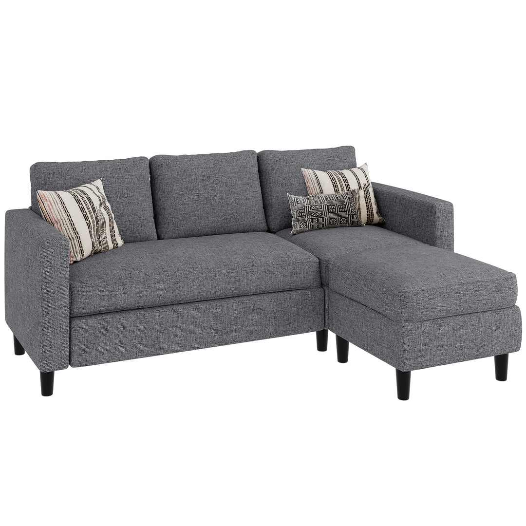 Walsunny 3-Seat L Shaped Sectional Sofa Couch with Modern Linen Fabric for Small Space (7415494770864)