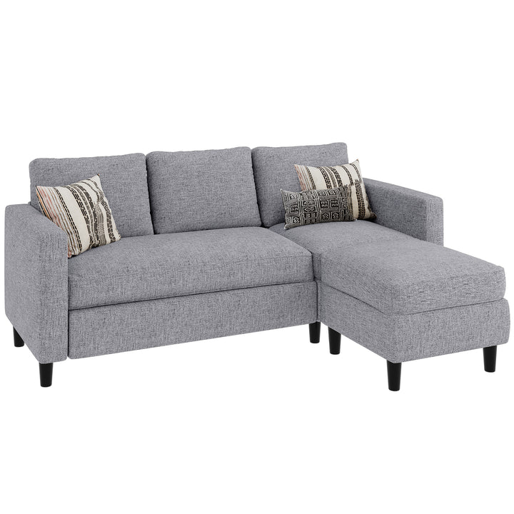 Walsunny 3-Seat L Shaped Sectional Sofa Couch with Modern Linen Fabric for Small Space