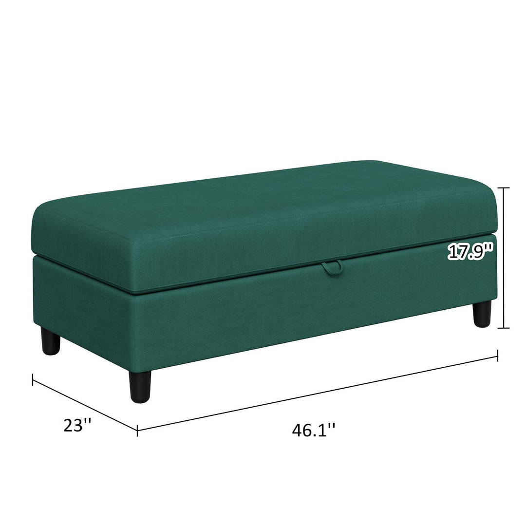 Walsunny Long Storage Ottoman Green