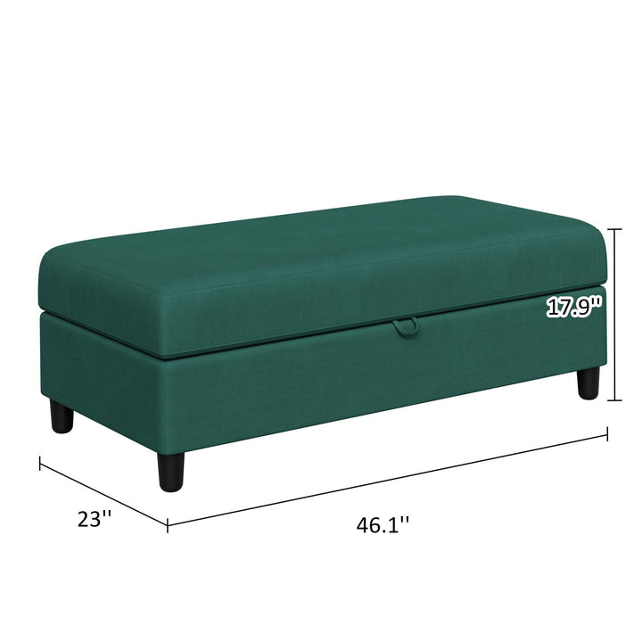 Walsunny Long Storage Ottoman Green